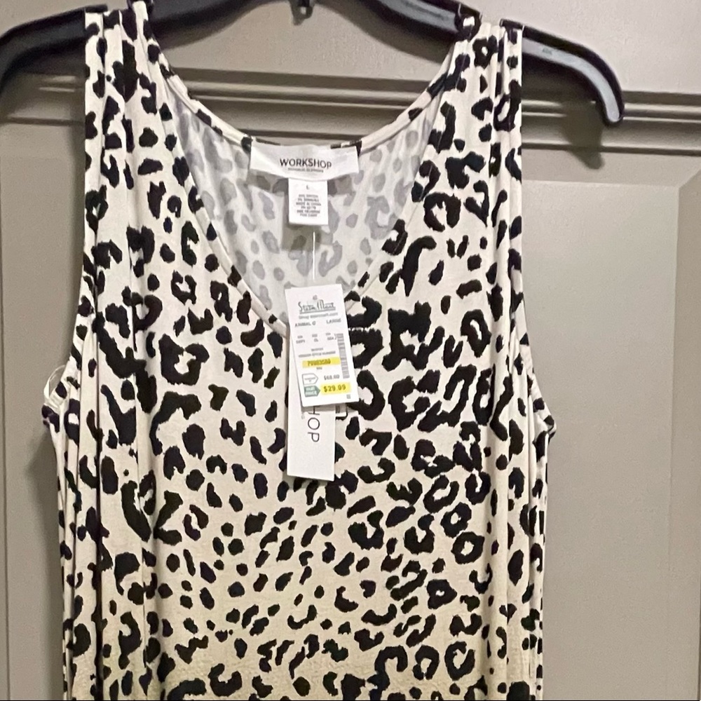 Workshop Republic sleeveless ombré animal print dress in soft forgiving fabric
